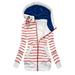 Dtydtpe Clearance Sales Shacket Jacket Women Stitching Stripe S Pockets Jacket Zipper Sweatshirt Hooded Coat Womens Long Sleeve Tops Winter Coats for Women