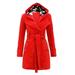 Dtydtpe 2024 Clearance Sales Winter Coats for Women Warm Winter Hooded Long Sections Coat Belt Double Jacket Plus Size Tops for Women