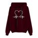 Dtydtpe 2024 Clearance Sales Hoodies for Women Women s Casual Printed Long-Sleeved Hooded Sweater Womens Long Sleeve Tops Womens Sweaters