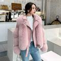 PIKADINGNIS New Winter Faux Fox Fur Coat for Women Locomotive Style Loose Imitation Fur Coats Female Streetwear Luxury Outwear