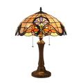 Radiance Goods Victorian Tiffany-Style Dark Bronze 2 Light Table Lamp 16 Wide
