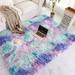 Fashionable and durable Shaggy Fluffy Faux Fur Area Rug Multi-Color Rectangle Tie Dye Floor Mat Ultra-Soft Plush Fuzzy Rugs Carpet