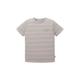 TOM TAILOR Jungen 1036059 Kinder T-Shirt mit Streifen & Brusttasche, 31761-Neon Pink Grey Stripe, 128/134