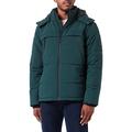 Mexx Men's Padded Hooded Jacket, Dark Green, M