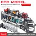 Simulation Alloy Car Model Engineering Excavator Set Crane Transporter Children s Toys Alloy Container Engineering Vehicle Toy Set