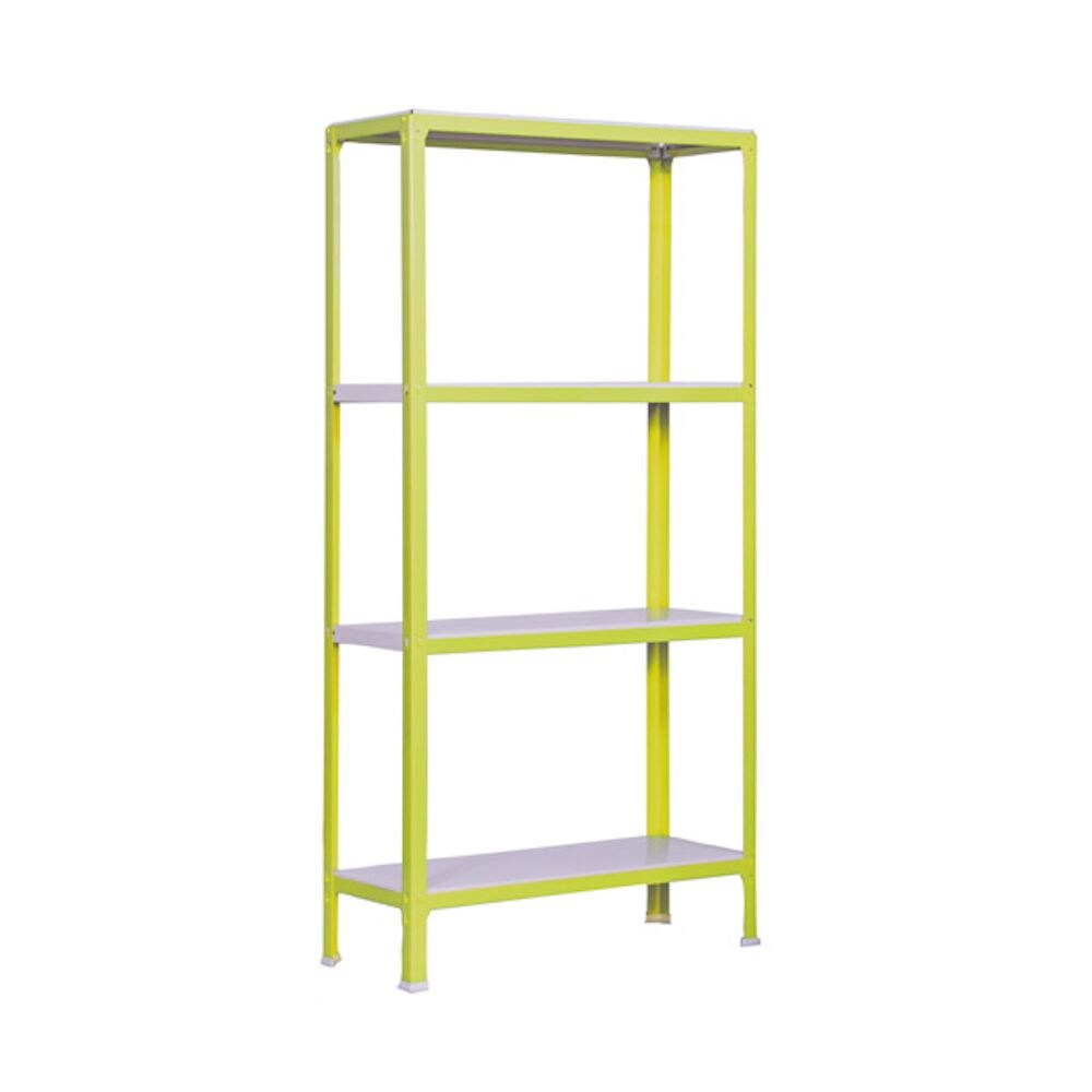 Proregal Wohnregal Living Koala Metal mit 4 Fachböden | HxBxT 160x100x30cm | Fachlast 150kg | Grün/Weiß | Homeregal Zimmerregal Küchenregal Regal Image