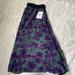 Lularoe Skirts | Lularoe Lola Large Green Purple Floral Print Midi Skirt New | Color: Green/Purple | Size: L