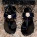 Anthropologie Shoes | Anthropologie Lola Cruz Black Leather Sandals Rhinestone Encrusted Cheetah Head | Color: Black | Size: 37eu