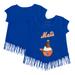 Girls Youth Tiny Turnip Royal New York Mets Sundae Helmet Fringe T-Shirt