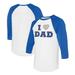 Women's Tiny Turnip White/Royal Toronto Blue Jays I Love Dad 3/4-Sleeve Raglan T-Shirt