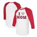 Women's Tiny Turnip White/Red Los Angeles Angels I Love Mom 3/4-Sleeve Raglan T-Shirt