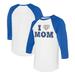 Women's Tiny Turnip White/Royal Toronto Blue Jays I Love Mom 3/4-Sleeve Raglan T-Shirt