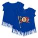 Girls Youth Tiny Turnip Royal New York Mets Baseball Flag Fringe T-Shirt