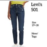 Levi's Jeans | Levi's 501 Womens Skinny Jeans Distressed Denim Size 2728 New With Tags | Color: Blue | Size: 27