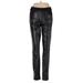 J.Crew Factory Store Faux Leather Pants - Mid/Reg Rise: Black Bottoms - Women's Size 00
