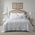 Laura Ashley Home - Amberley Collection - Quilt Set - 100% Cotton, Breathable & Lightweight, Reversible Bedding, Pre-Washed for Added Softness, Twin, Spa Blue