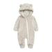 KI-8jcuD Baby Romper Zipper Jumpsuit Outwear Hooded Romper Solid Coat Boys Winter Baby Boys Romper&Jumpsuit Toddler Summer Neutral Front Open Baby Bodysuit Rompers Baby Rompers Boys Extra Sma