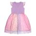 TAIAOJING Toddler Girl Dress Kids Baby Girls Dress Short Sleeve Rainbow Tulle Dress Birthday Party Tutu Skirt Princess Dress