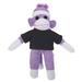 Plushland 10 Inch Purple Sock Monkey with Tee Plush Stuffed Animal Personalized Gift - Custom Text on Shirt - Great Present for Mothers Day Valentine Day Graduation Day Birthday