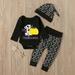 Herrnalise Newborn Infant Baby Boy Girl Halloween Letter Romper Pants Hat Outfit Set Clearance !