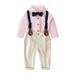 Bowtie Gentleman 2PCS Tops Toddler Set Suspender Baby Pants T-Shirt Boys Kids Boys Outfits&Set Size 0 Months-5 Years