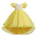 ZHAGHMIN Toddler Fancy Dress Children Baby Kids Spring Summer Girls Party Dress for Girls Colorful Train Kids Gown Girl Tulle Dresses Birthday Party Princess Children Princess Dress Baby Girl Long S