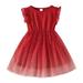 ZHAGHMIN Kid Rompers for Girls Toddler Girls Sleeveless Lace Ruffles Tulle Princess Dress Clothes Star Dress Girls Swing Casual Dress Baby Dresses Simple Frock Dress Set Dresses Solid Long Dance Dre