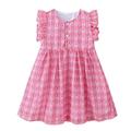 Scyoekwg Toddler Kids Girls Dresses Clearance Toddler Kids Baby Girls Fashion Cute Sleeveless Sweet Cartoon Print Ruffle Dress Pink 12-18 Months