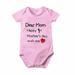 ZCFZJW Toddler Baby Girls Boys Short Sleeve Letter Print T-Shirt Jumpsuit Romper Casual Summer Cute Bodysuit Clothes for Birthday Mother s Day Children s Day #04-Pink 12-18Months