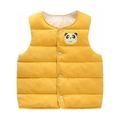 ZCFZJW Down Puffer Vest for Boy Girls Lightweight Water-Resistant Winter Cute Panda Pattern Warm Jacket Outwear Kids Fall Sleeveless Vest Coats(Yellow 3-4 Years)