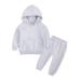 Rovga Boy Outfit Toddler Kids Babys Girls Boys Spring Winter Solid Warm Thick Long Sleeve Pants Hooded Hoodie Sweatshirt Set Outfits For 2-3 Years