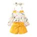 TAIAOJING Baby Skirt Shorts Cover Turn Girl s Sleeveless Off The Shoulder Floral Bow Top Dress Lace Up Shorts Princess Dresses 18-24 Months