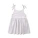 Scyoekwg Toddler Kids Girls Dresses Clearance Toddler Kid Baby Girls Summer Sling Dress Cute Solid Color Casual Dress White 1-2 Years