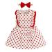 ZHAGHMIN Girls Dresses Size 12 Toddler Girls Sleeveless Valentine S Day Hearts Printed Ruffles Princess Dress Headbands Set 4 Years Old Girl Clothes Girl Sweaters Toddler Bunny Dress Casual Dress Gi