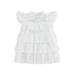 Qtinghua Toddler Baby Girl Sequin Tulle Dress Sleeveless Mesh Tutu Dress Summer Ruffle Layered Princess Birthday Cake Dress White 18-24 Months
