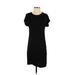 Antistar Casual Dress - Shift Crew Neck Short sleeves: Black Print Dresses - Women's Size X-Small