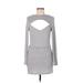 Shein Casual Dress - Mini Crew Neck Long sleeves: Gray Print Dresses - Women's Size 6