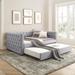 Daybed Upholstered Tufted Sofa Bed Modern Full Daybed & Pull-out Twin Trundle Bed