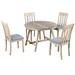 5-Piece Wood Dining Table Set with 1 Extendable Table and 4 Chairs