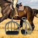 2Pcs Horse Riding Stirrups Equestrian Rubber Pad Tool Non Slip Stainless Steel Lightweight for Horse Riding Outdoor Equipment Kids Adults 11.5 x 3.3cm