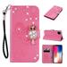 Feishell iPhone 11 Pro Max Case Owl Pattern Glitter Sparkly Gems Shockproof PU Leather Wallet Cover Flip Stand Card Slots Magnetic Diamond Bling Folio Case for Apple iPhone 11 Pro Max Rosegold