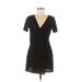 Nasty Gal Inc. Casual Dress - Wrap: Black Solid Dresses - Women's Size 8