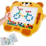 Magnetic Drawing Board for Toddlers Colorful Magnet Beads Drawing Board with Magnetic Pen and Cards Montessori Educational Preschool Toy Fun Travel Toys for Boys Girls Over 3 Years Old