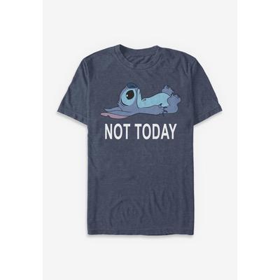 Men's Big & Tall Lilo & Stitch Not Today Graphic Tee by Disney in Navy Heather (Size 3XL)