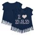 Girls Youth Tiny Turnip Navy Houston Astros I Love Dad Fringe T-Shirt