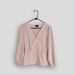 J. Crew Tops | J. Crew Pastel Pink V-Neck Cinched Drapey Faux-Wrap 3/4 Sleeves Office Top | Color: Pink | Size: 2