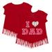 Girls Youth Tiny Turnip Red Cincinnati Reds I Love Dad Fringe T-Shirt