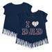 Girls Youth Tiny Turnip Navy Detroit Tigers I Love Dad Fringe T-Shirt