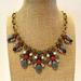 J. Crew Jewelry | J. Crew Statement Necklace Gold W/ Jewels In Gray, Purple, White, Blue, Coral | Color: Blue/Gold | Size: Os
