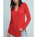 Anthropologie Sweaters | Anthropologie Ett Twa Wool Blend Red V Neck Tunic Sweater Size Small | Color: Red | Size: S